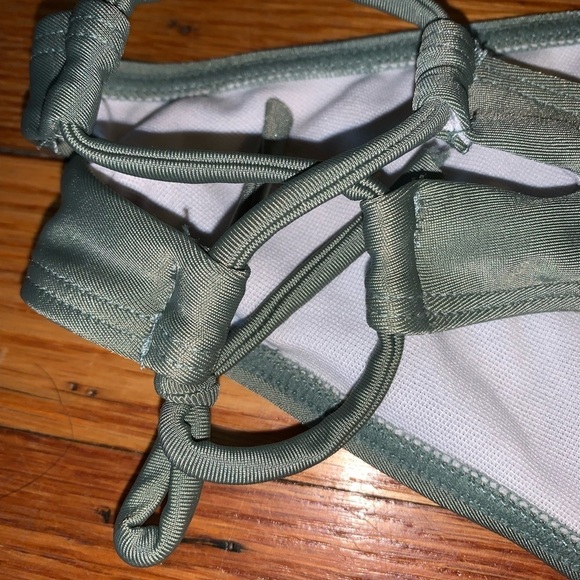 Bikini bottom size small NWT sage green tie strings lomitti - Picture 6 of 8